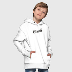 Толстовка оверсайз детская Футбольный тренер, цвет: белый — фото 2