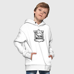 Толстовка оверсайз детская Верблюд у стен крепости Челябинск, цвет: белый — фото 2