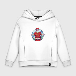 Толстовка оверсайз детская Советский Санта, цвет: белый