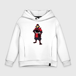 Толстовка оверсайз детская Утка-самурай, цвет: белый