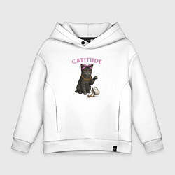 Толстовка оверсайз детская Catitude, цвет: белый
