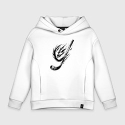 Толстовка оверсайз детская Динамичная клюшка, цвет: белый