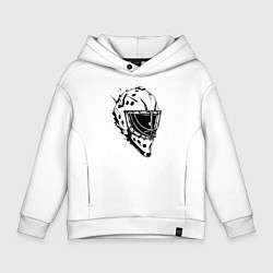 Толстовка оверсайз детская Черная вратарская маска, цвет: белый