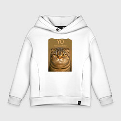 Толстовка оверсайз детская Yo - Im Scottish Fold, цвет: белый