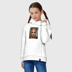 Толстовка оверсайз детская Харли Квинн - Марго Робби, цвет: белый — фото 2