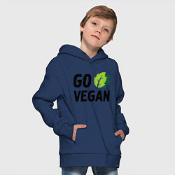 Толстовка оверсайз детская Go vegan, цвет: тёмно-синий — фото 2