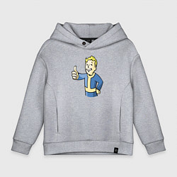 Толстовка оверсайз детская Fallout vault boy, цвет: меланж