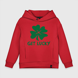 Толстовка оверсайз детская Get lucky, цвет: красный