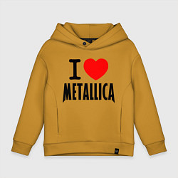Толстовка оверсайз детская I love Metallica, цвет: горчичный