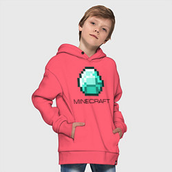 Толстовка оверсайз детская Minecraft Diamond, цвет: коралловый — фото 2