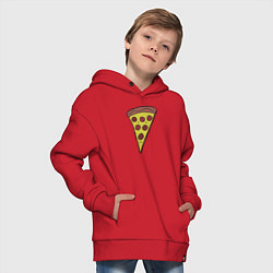 Толстовка оверсайз детская Pizza man, цвет: красный — фото 2