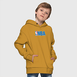 Толстовка оверсайз детская NBA, цвет: горчичный — фото 2