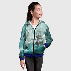 Толстовка на молнии детская Море, цвет: 3D-синий — фото 2