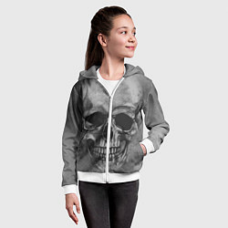 Толстовка на молнии детская Череп, цвет: 3D-белый — фото 2
