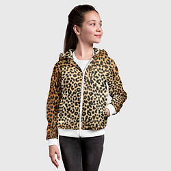 Толстовка на молнии детская Гепард (шкура), цвет: 3D-белый — фото 2