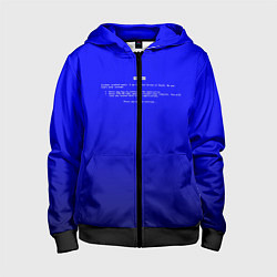 Толстовка на молнии детская BSOD, цвет: 3D-черный