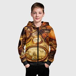 Толстовка на молнии детская Древнее путешествие, цвет: 3D-черный — фото 2