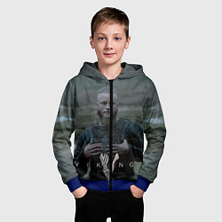 Толстовка на молнии детская Vikings: Ragnarr Lodbrok, цвет: 3D-синий — фото 2