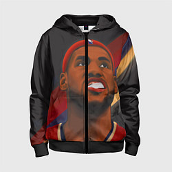 Толстовка на молнии детская LeBron Smile, цвет: 3D-черный