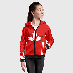 Толстовка на молнии детская Сборная Канады: домашняя форма, цвет: 3D-черный — фото 2