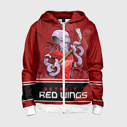 Толстовка на молнии детская Detroit Red Wings, цвет: 3D-белый