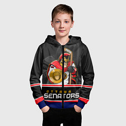 Толстовка на молнии детская Ottawa Senators, цвет: 3D-синий — фото 2