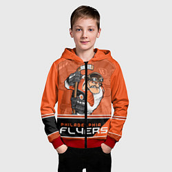 Толстовка на молнии детская Philadelphia Flyers, цвет: 3D-красный — фото 2
