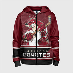 Толстовка на молнии детская Arizona Coyotes, цвет: 3D-черный