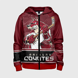 Толстовка на молнии детская Arizona Coyotes, цвет: 3D-красный