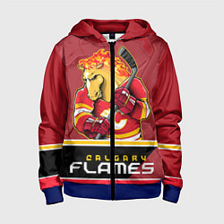 Толстовка на молнии детская Calgary Flames, цвет: 3D-синий