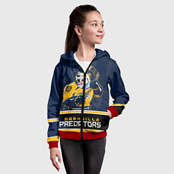 Толстовка на молнии детская Nashville Predators, цвет: 3D-красный — фото 2