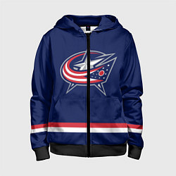 Толстовка на молнии детская Columbus Blue Jackets, цвет: 3D-черный