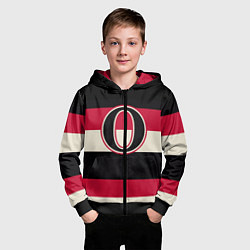 Толстовка на молнии детская Ottawa Senators O, цвет: 3D-черный — фото 2