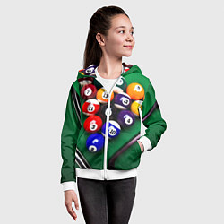 Толстовка на молнии детская Бильярд, цвет: 3D-белый — фото 2