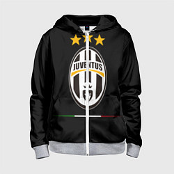 Толстовка на молнии детская Juventus: 3 stars, цвет: 3D-меланж
