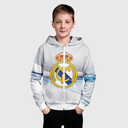 Толстовка на молнии детская Реал Мадрид, цвет: 3D-белый — фото 2