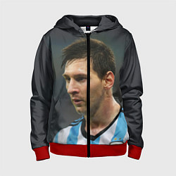 Толстовка на молнии детская Leo Messi, цвет: 3D-красный