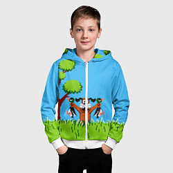 Толстовка на молнии детская Утиная охота, цвет: 3D-белый — фото 2