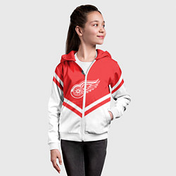 Толстовка на молнии детская NHL: Detroit Red Wings, цвет: 3D-белый — фото 2