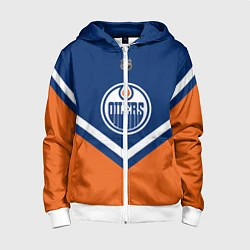 Толстовка на молнии детская NHL: Edmonton Oilers, цвет: 3D-белый