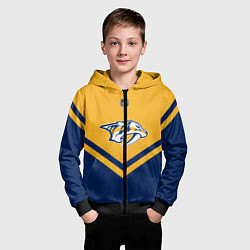 Толстовка на молнии детская NHL: Nashville Predators, цвет: 3D-черный — фото 2