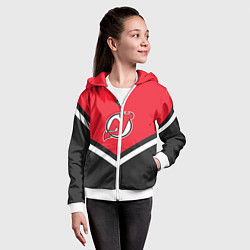Толстовка на молнии детская NHL: New Jersey Devils, цвет: 3D-белый — фото 2