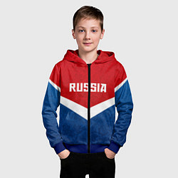 Толстовка на молнии детская Russia Team, цвет: 3D-синий — фото 2