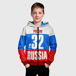 Толстовка на молнии детская Russia: from 32, цвет: 3D-красный — фото 2