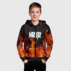 Толстовка на молнии детская Linkin Park: Hell Flame, цвет: 3D-черный — фото 2