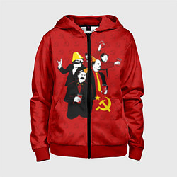 Толстовка на молнии детская Communist Party, цвет: 3D-красный