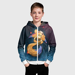 Толстовка на молнии детская Лис, цвет: 3D-белый — фото 2