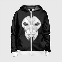 Толстовка на молнии детская Black, цвет: 3D-белый