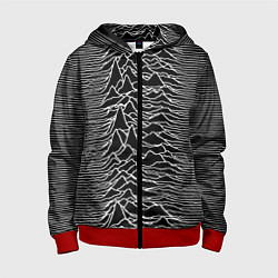 Толстовка на молнии детская Joy Division: Unknown Pleasures, цвет: 3D-красный