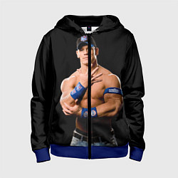 Толстовка на молнии детская Джон Сина борец, цвет: 3D-синий
